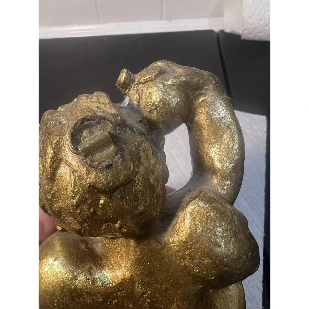 Vintage  Angel Cherub‎ Wall Hanging Plaques Hollywood Regency Gold 7